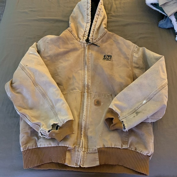 Distressed Carhartt Blanket Lined Jacket W/ Patch